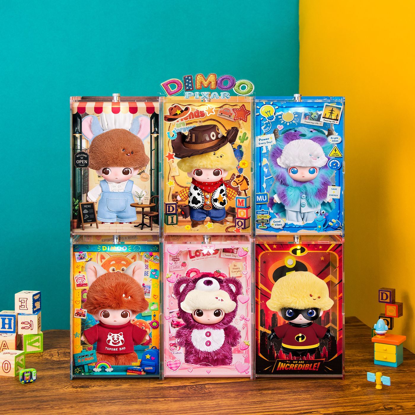 Display Case for DIMOO x PIXAR Series Blind Box Figures