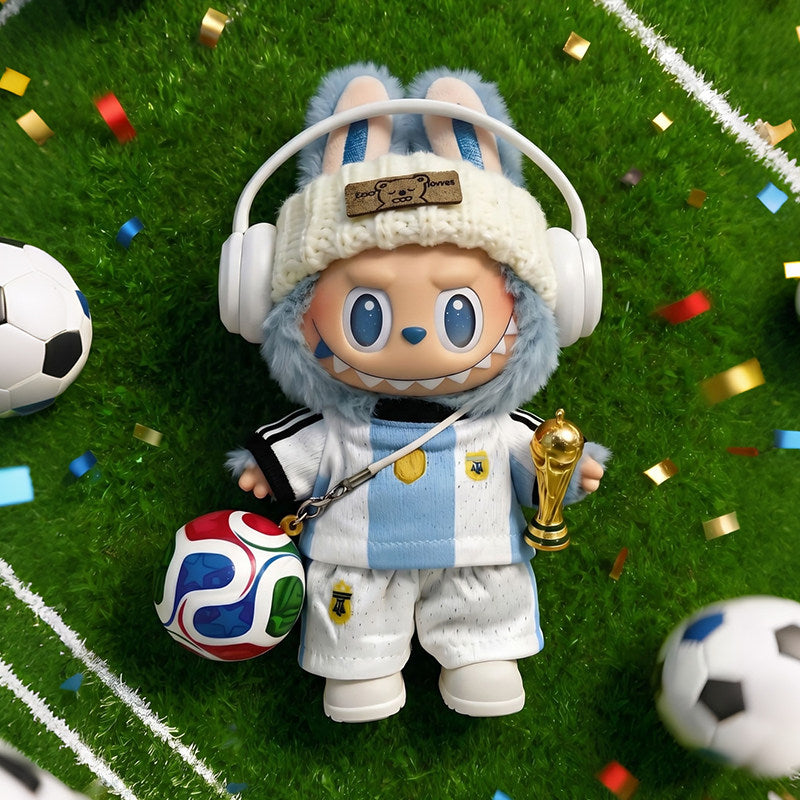 Labubu Argentina Football Outfit Set, Clothes Only