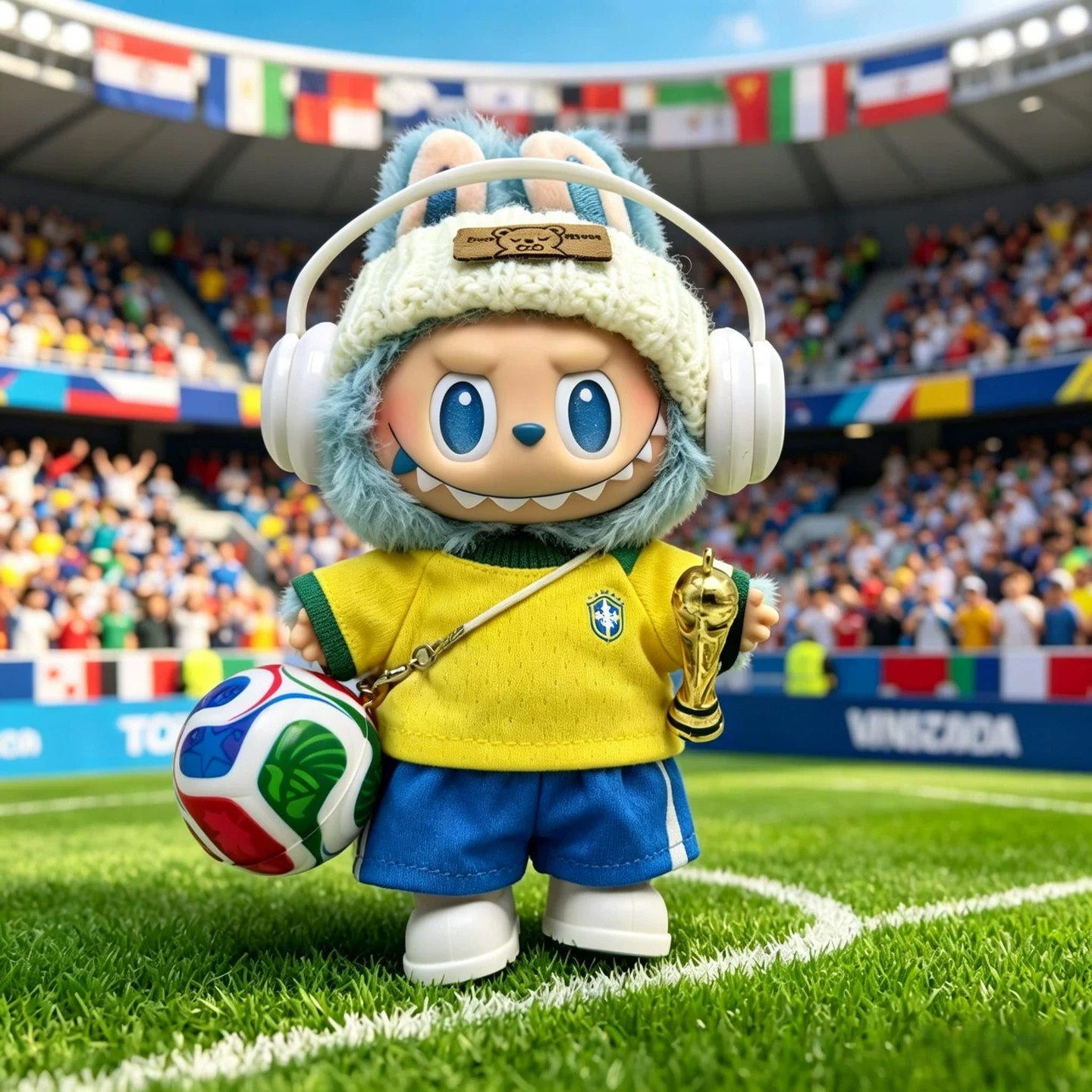 Labubu Brazil Football Outfit Set,Clothes Only