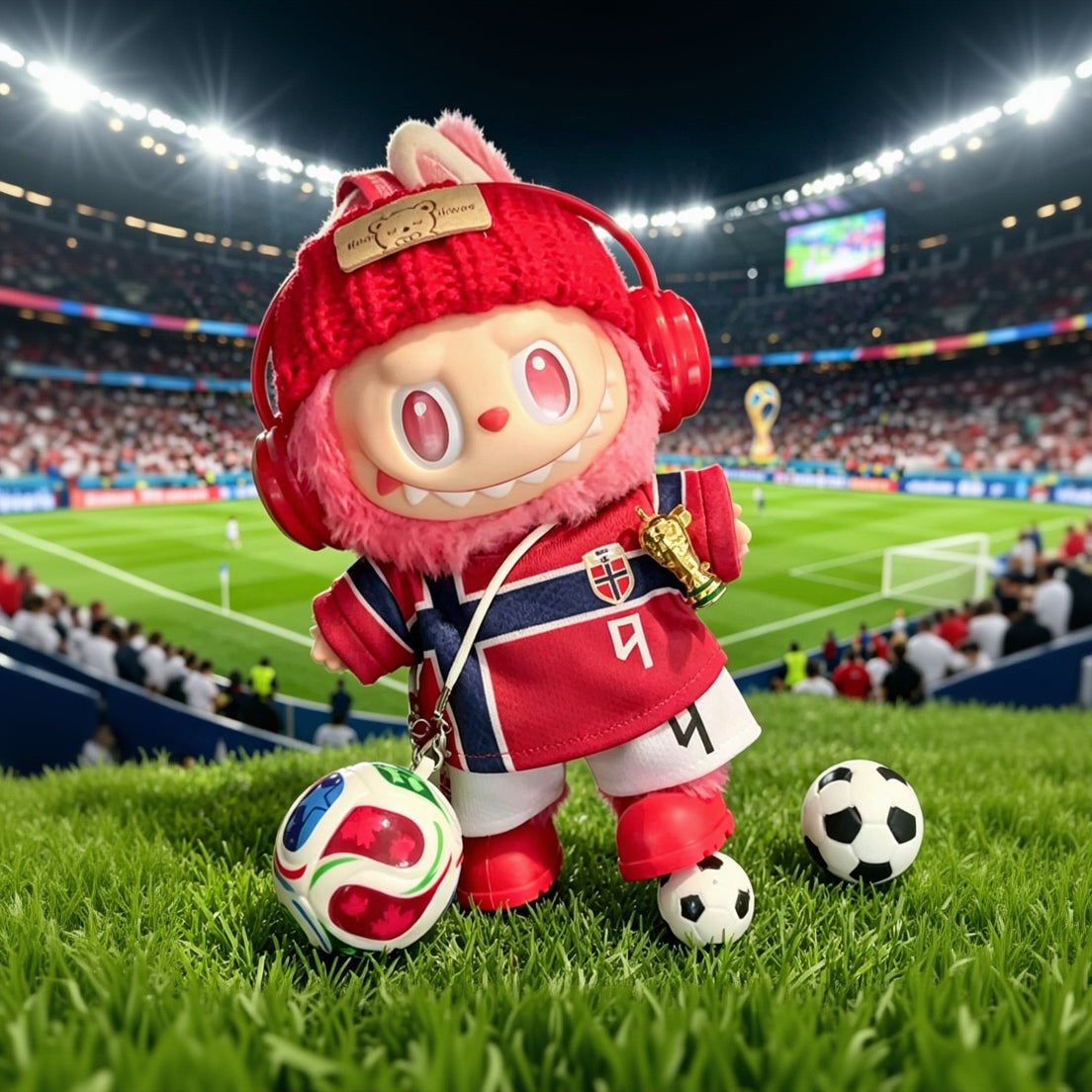 Labubu Norway #9 Haaland Football Outfit Set，Clothes Only